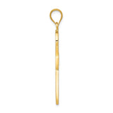 14k Yellow Gold Ankh Cross Pendant with Openwork and Beaded Design Egyptian Style Jewelry
