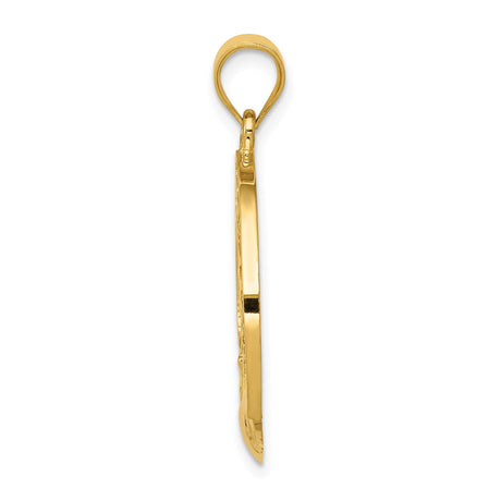 14k Yellow Gold Claddagh Pendant with Crowned Heart and Shamrock, Irish Heritage Jewelry