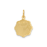 14k Yellow Gold RN Pendant with Caduceus Symbol, Solid Medical Charm for Nurses
