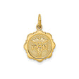 14k Yellow Gold RN Pendant with Caduceus Symbol, Solid Medical Charm for Nurses