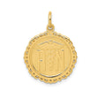 14k Yellow Gold RN Pendant with Caduceus Symbol, Nursing Career Jewelry for Women