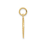 14k Yellow Gold Treble Clef Pendant with Twisted Rope Circle Frame, Music Note Charm