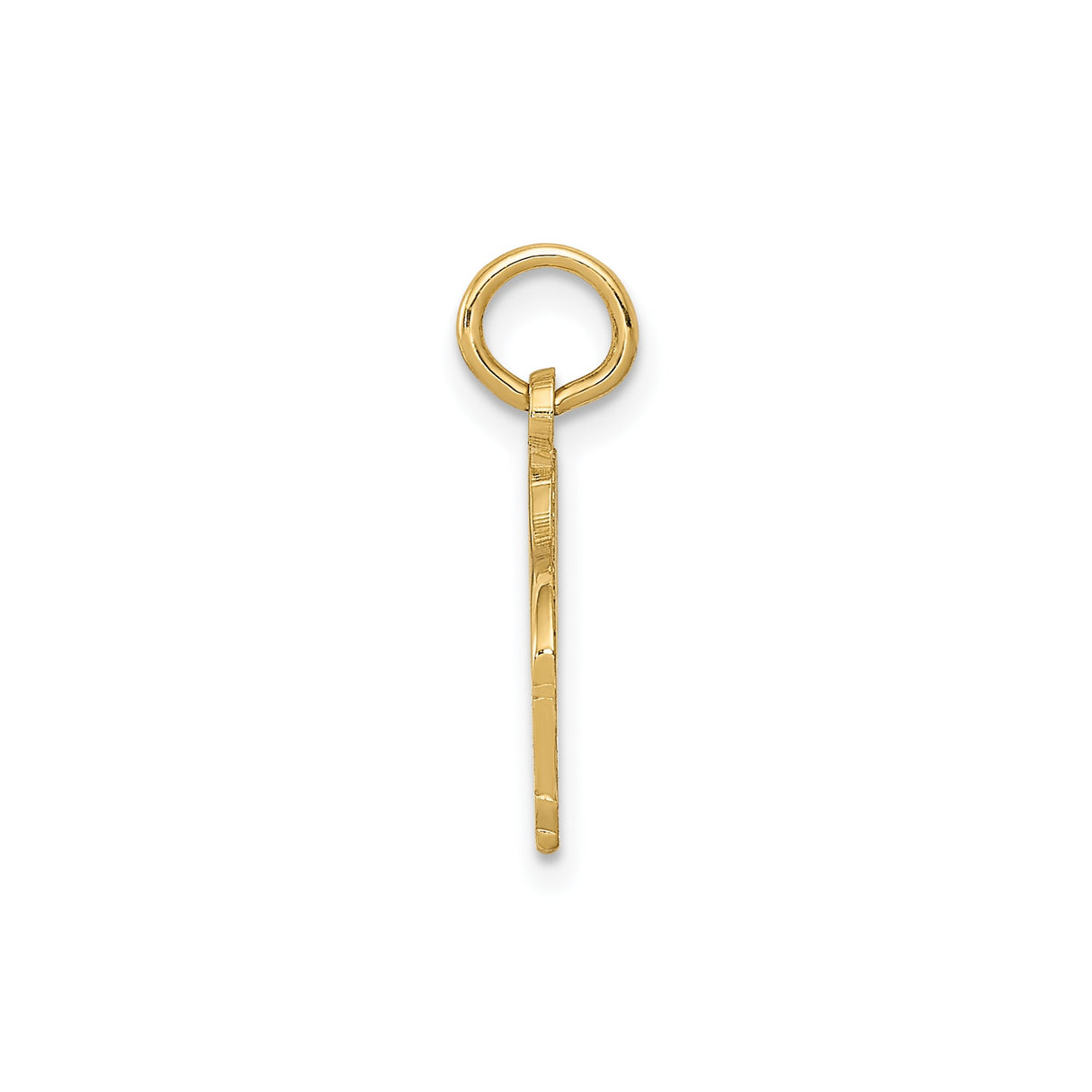 14k Yellow Gold Grand Piano Charm Pendant with Detailed Keys, Flat Back Music Jewelry