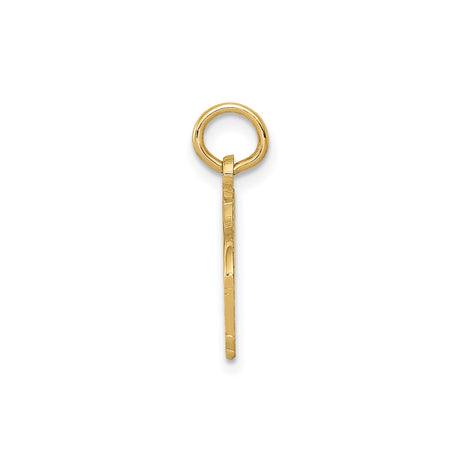 14k Yellow Gold Grand Piano Charm Pendant with Detailed Keys, Flat Back Music Jewelry
