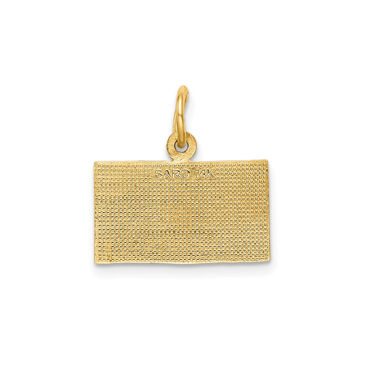 14k Yellow Gold American Flag Pendant with God Bless America Engraving, Patriotic Christian Jewelry