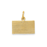 14k Yellow Gold American Flag Pendant with God Bless America Engraving, Patriotic Christian Jewelry