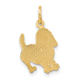 Front Profile Dachshund Dog Charm Pendant in Real 14k Yellow Gold
