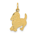Front Profile Dachshund Dog Charm Pendant in Real 14k Yellow Gold