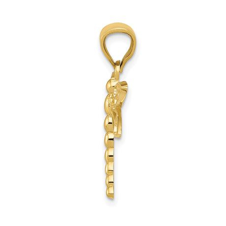 14k Yellow Gold Dragonfly Pendant with Openwork Wings, Nature-Inspired Charm for Women