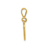 14k Yellow Gold Racing Pendant with Crossed Checkered Flags, Motorsport Charm for Car Fans