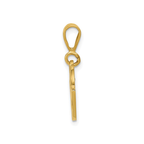 14k Yellow Gold Racing Pendant with Crossed Checkered Flags, Motorsport Charm for Car Fans