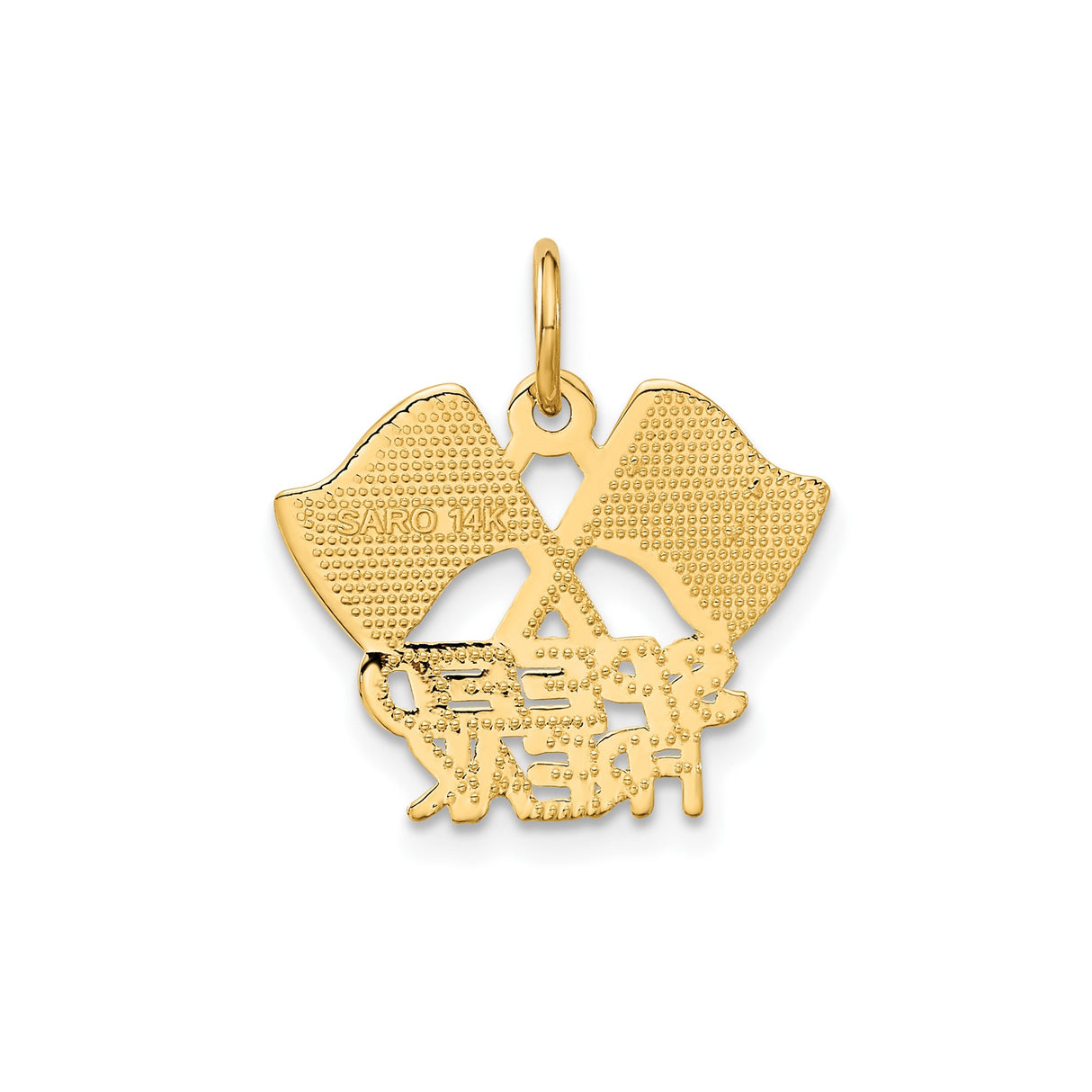 14k Yellow Gold Pendant with Crossed Checkered Racing Flags and Speed Freak Engraving