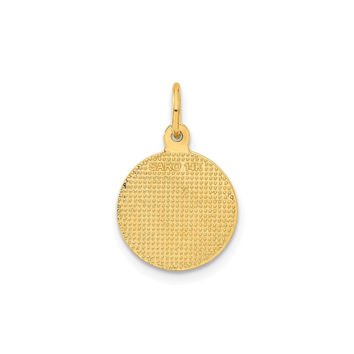 14k Yellow Gold Angel Medallion Pendant with Detailed Cherub Design