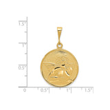14k Yellow Gold Cherub Angel Pendant, Winged Medallion, Religious Christian Jewelry