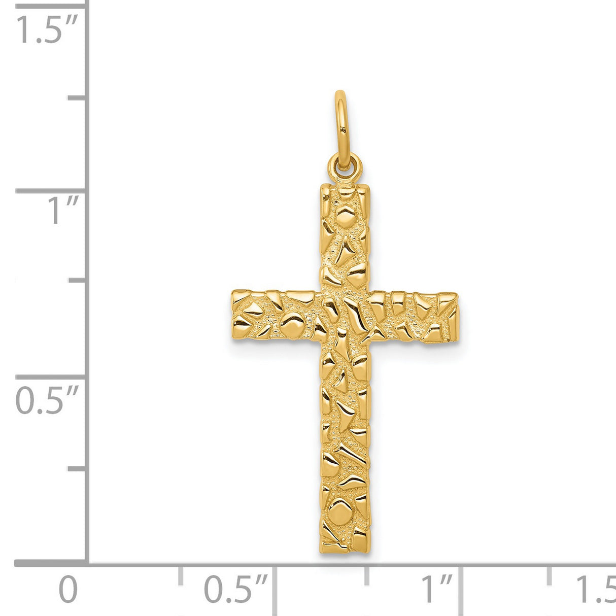 Latin Cross Charm Pendant in Real 14k Yellow Gold