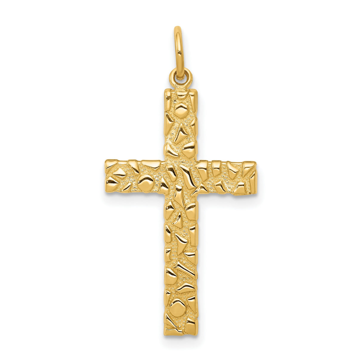 Latin Cross Charm Pendant in Real 14k Yellow Gold