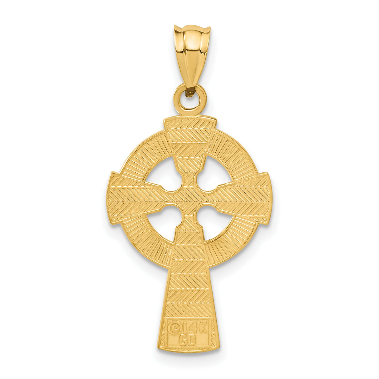 14k Yellow Gold Celtic Iona Cross Pendant with Triquetra Knot Design