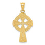 14k Yellow Gold Celtic Iona Cross Pendant with Triquetra Knot Design