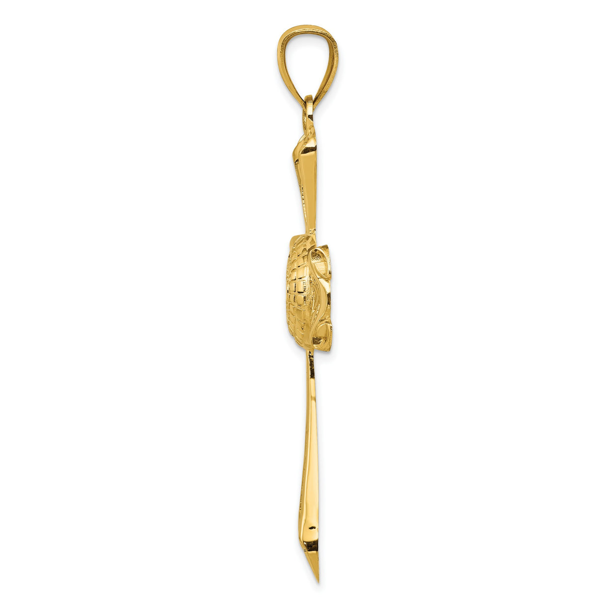 14k Yellow Gold Celtic Cross Pendant with Trinity Knot Design