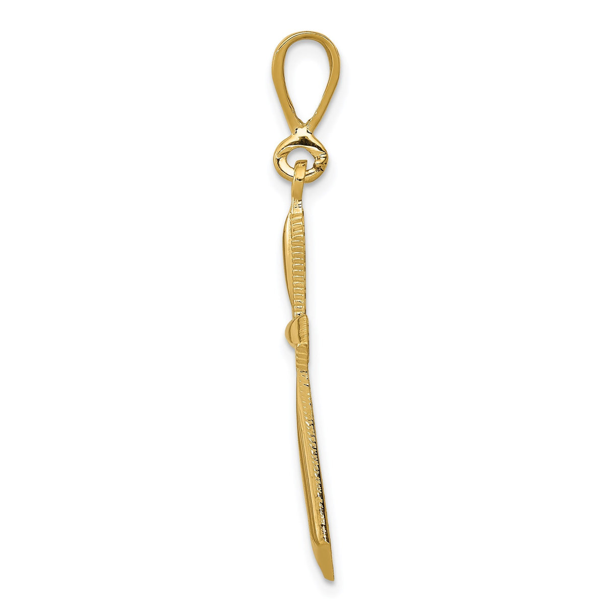 14k Yellow Gold Cross Pendant with Modern Dimensional Design for Men and Women