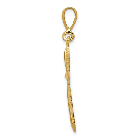 14k Yellow Gold Cross Pendant with Modern Dimensional Design for Men and Women