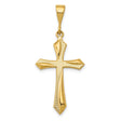 14k Yellow Gold Cross Pendant with Modern Dimensional Design for Men and Women