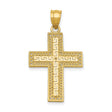 Filigree Style Latin Cross Charm Pendant in Real 14k Yellow Gold