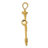 14k Yellow Gold Cross Pendant with Nail and Rope Twisted Design, Unisex Religious Jewelry