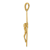 14k Yellow Gold Crucifix Pendant with Celtic Detail, Religious Cross for Men and Women