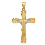 Latin Crucifix With Knobbed Ends Charm Pendant in Real 14k Multi-Tone Gold