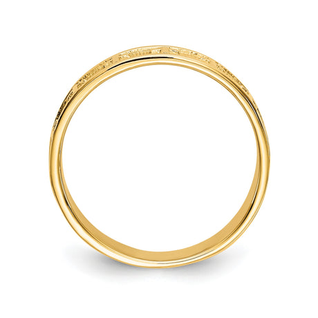 14k Yellow Gold Satin wedding band ring alternate angle