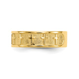 14k Yellow Gold Satin wedding band ring detail view