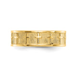 14k Yellow Gold Satin wedding band ring detail view