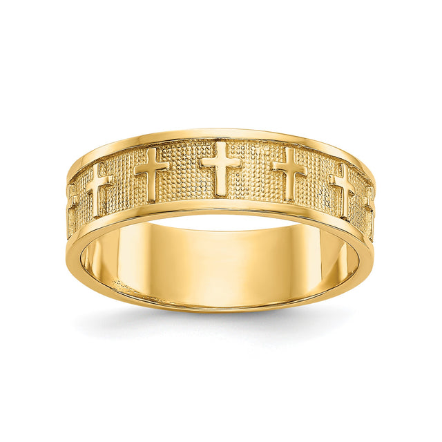 14k Yellow Gold Satin wedding band ring