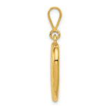 14k Yellow Gold Open Heart Pendant, Minimalist Romantic Charm for Women