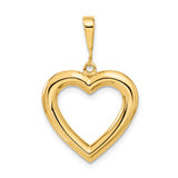 14k Yellow Gold Open Heart Pendant, Minimalist Romantic Charm for Women