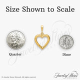 14k Yellow Gold Open Heart Pendant, Minimalist Romantic Charm for Women