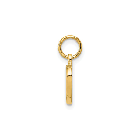 14k Yellow Gold Open Heart Pendant, Minimalist Flat Design Charm for Women