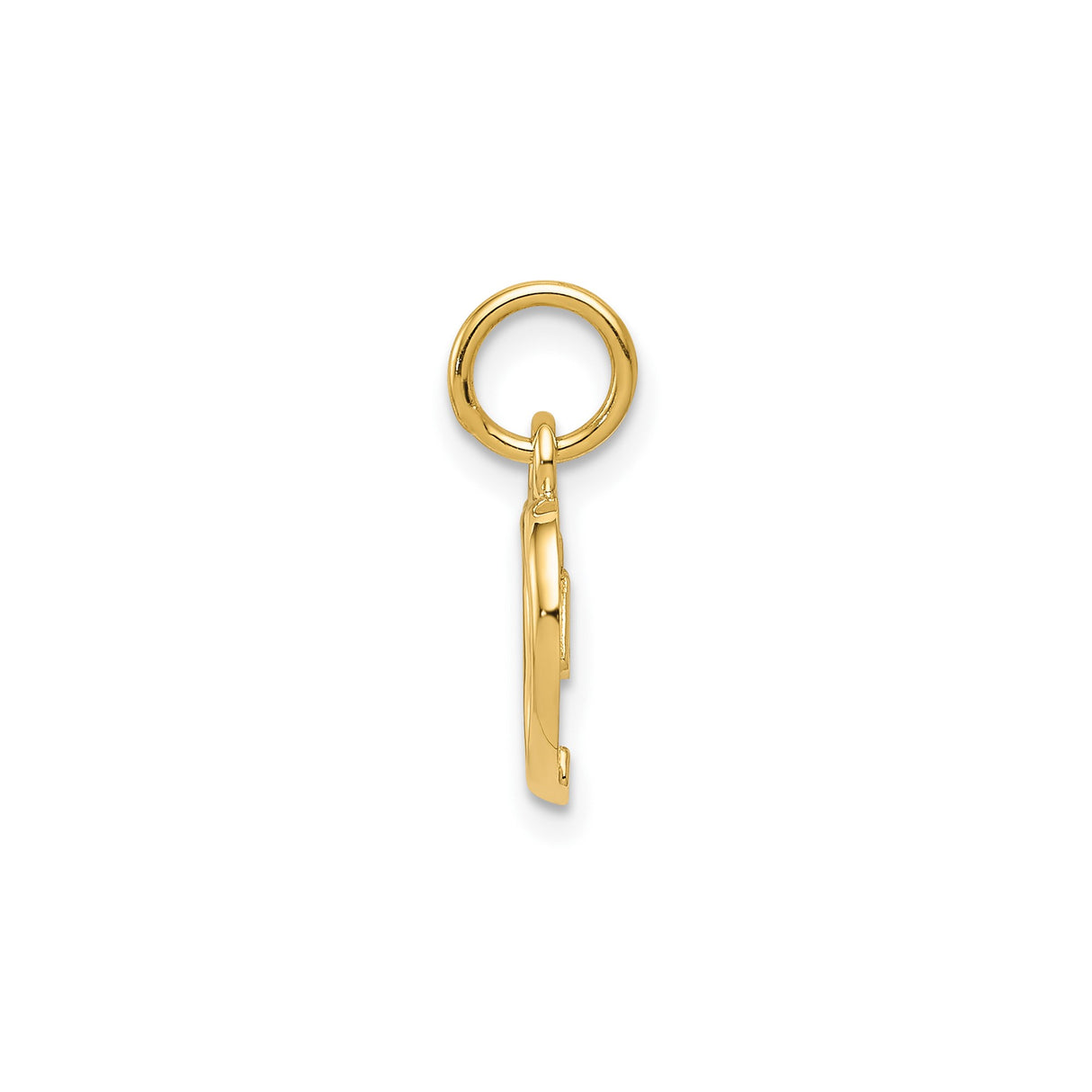 14k Yellow Gold Open Heart Pendant Charm, Minimalist Romantic Design for Women