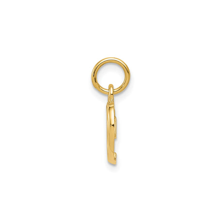 14k Yellow Gold Open Heart Pendant Charm, Minimalist Romantic Design for Women