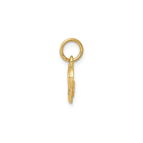 14k Yellow Gold Heart Pendant with I Love You Engraving, Romantic Jewelry Charm for Women