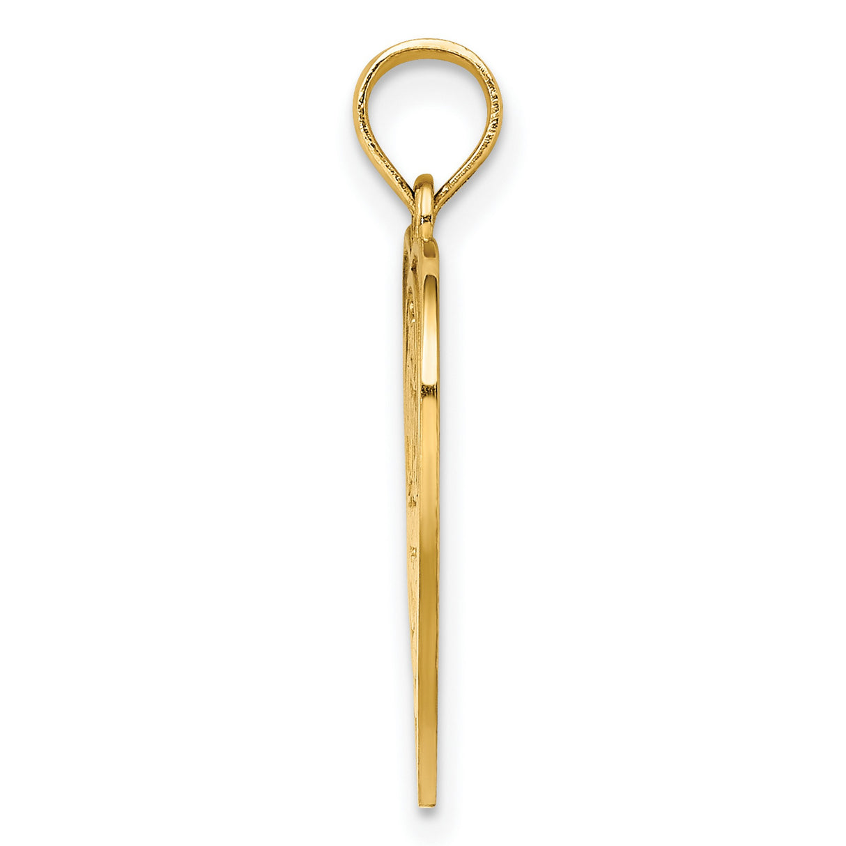 14k Yellow Gold Heart Shaped Pendant with Happy Anniversary Message for Women