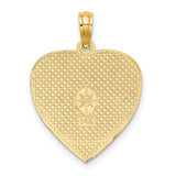 14k Yellow Gold Heart Shaped Pendant with Happy Anniversary Message for Women