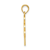 14k Yellow Gold Shamrock Pendant with Green Enamel Heart Leaves, Lucky Four-Leaf Clover Charm
