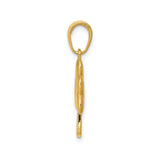 14k Yellow Gold Shamrock Pendant with Polished Three-Leaf Clover Design, Celtic Charm for Women