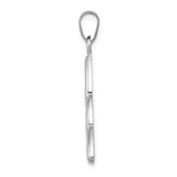 14k White Gold Celtic Trinity Knot Pendant, Open-Back Triquetra Charm with Spiritual Symbolism