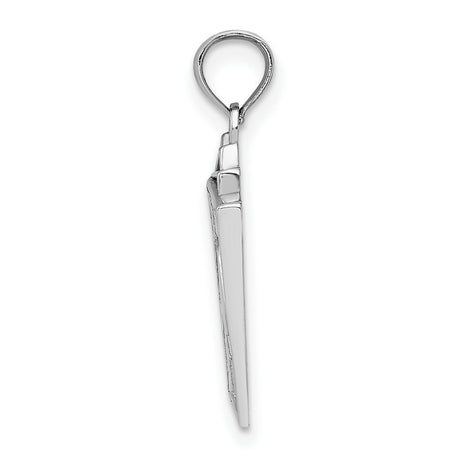 14k White Gold Pendant, Royal Flush Spade Design, Playing Card Casino Theme for Men