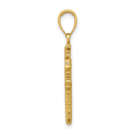 14k Yellow Gold Snowflake Pendant, Intricate Winter Charm Symbolizing Purity and Beauty for Women