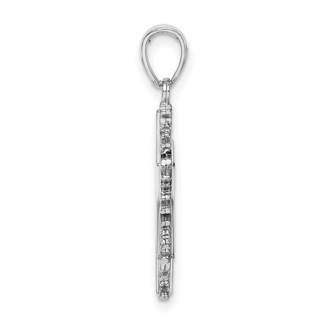14k White Gold Snowflake Pendant, Symmetrical Winter Design, Minimalist Christmas Jewelry Charm