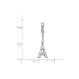 14k White Gold Eiffel Tower Pendant, Paris Landmark Charm, Travel Jewelry for Women
